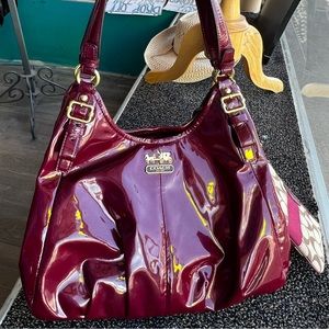 Coach patent leather purse with wallet gently used